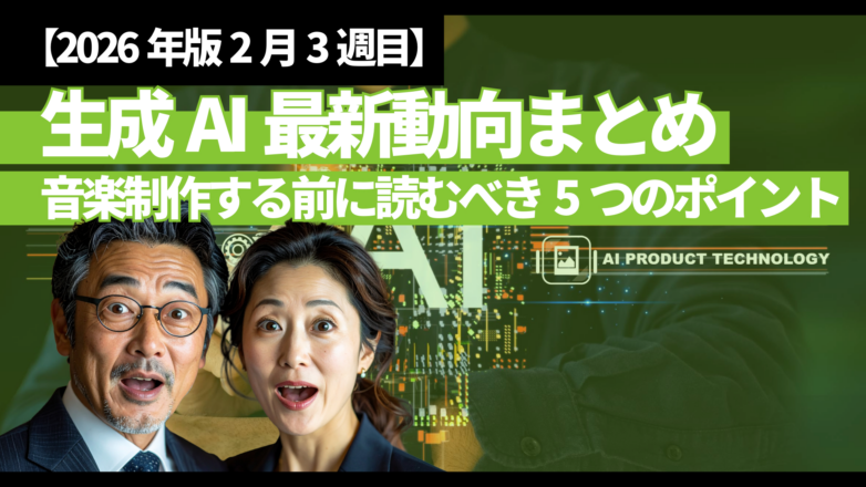 トピックス 【2026年版2月3週目】生成AI最新動向まとめ｜音楽制作する前に読むべき5つのポイントのイメージサムネイル画像