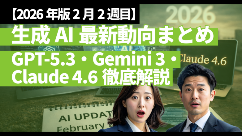 トピックス 【2026年版2月2週目】生成AI最新動向まとめ｜GPT-5.3・Gemini 3・Claude 4.6徹底解説のイメージサムネイル画像